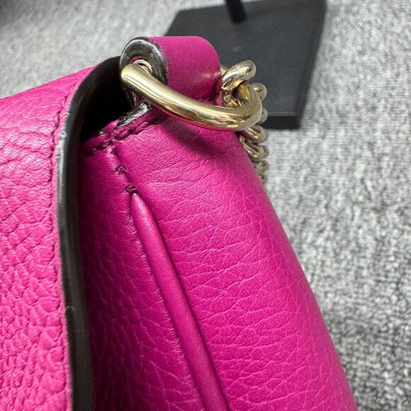 GUCCI Soho Chain Pink Leather Shoulder Bag 599-081125 - Picture 4 of 14